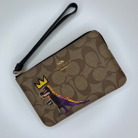 Coach X Jean Michel Basquiat Corner Zip Wristlet Wallet - Picture 1 of 5